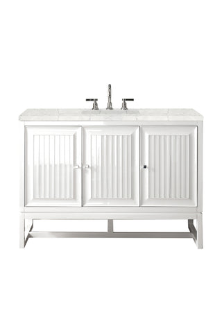 48 Inch Athens Dual Mount Vanity in Glossy White / Eternal Jasmine Pearl Top