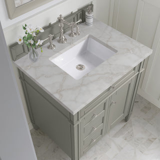 30 Inch Brittany Freestanding Vanity in Urban Gray / Victorian Silver Top