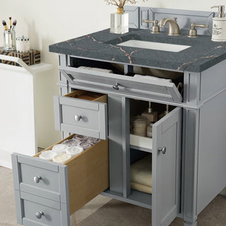 30 Inch Brittany Freestanding Vanity in Urban Gray / Parisien Bleu Top