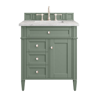 30 Inch Brittany Freestanding Vanity in Smokey Celadon / Eternal Jasmine Pearl Top