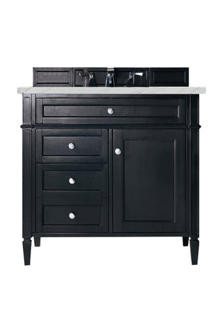 36 Inch Brittany Freestanding Vanity in Black Onyx / Ethereal Noctis Top