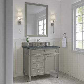 36 Inch Brittany Freestanding Vanity in Urban Gray / Parisien Bleu Top
