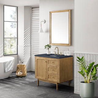 36 Inch Laurent Dual Mount Vanity in Light Natural Oak / Charcoal Soapstone Top