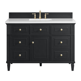48 Inch Lorelai Freestanding Vanity in Black Onyx / White Zeus Top