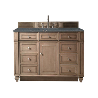 48 Inch Bristol Freestanding Vanity in Whitewashed Walnut / Parisien Bleu Top