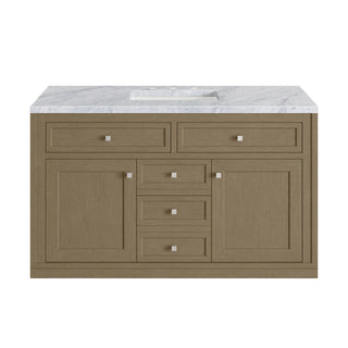 48 Inch Chicago Freestanding Vanity in Walnut Whisper / Carrara White Top