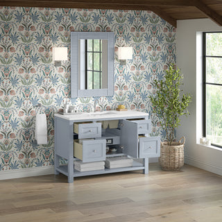 48 Inch Breckenridge Freestanding Vanity in Serenity Blue / White Zeus Top