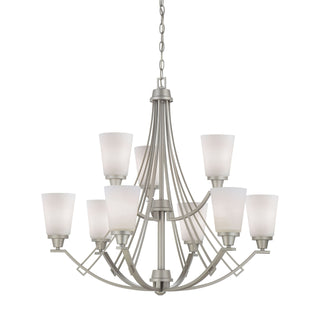 Wright 33'' Wide 9-Light Chandeliers - Matte Nickel