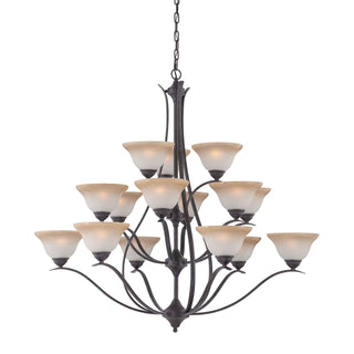 Prestige 15-Light Chandeliers in Sable Bronze