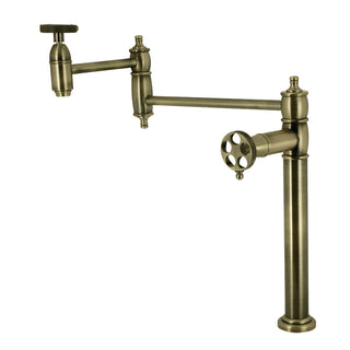 Webb Pot Filler Faucet in Antique Brass