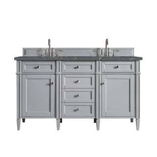 60 Inch Brittany Freestanding Vanity in Urban Gray / Parisien Bleu Top