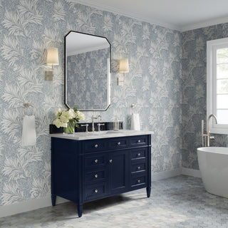 48 Inch Brittany Freestanding Vanity in Victory Blue / Victorian Silver Top
