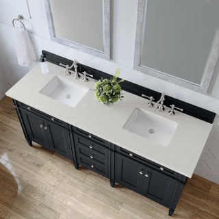 72 Inch Brittany Freestanding Vanity in Black Onyx / Lime Delight Top