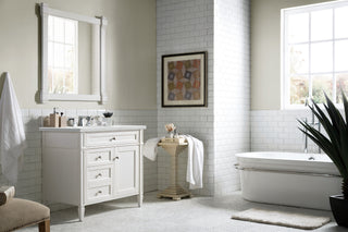 36 Inch Brittany Freestanding Vanity in Bright White / Ethereal Noctis Top