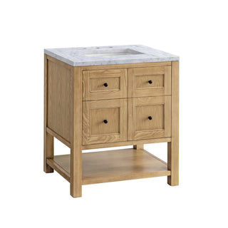 30 Inch Breckenridge Freestanding Vanity in Light Natural Oak / Carrara White Top