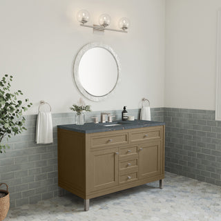 48 Inch Chicago Freestanding Vanity in Walnut Whisper / Parisien Bleu Top