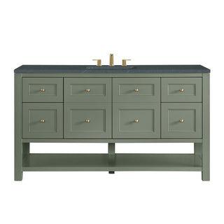 60 Inch Breckenridge Freestanding Vanity in Smokey Celadon / Charcoal Soapstone Top