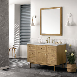 48 Inch Laurent Dual Mount Vanity in Light Natural Oak / Victorian Silver Top