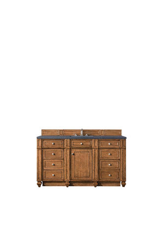 60 Inch Bristol Freestanding Vanity in Saddle Brown / Charcoal Soapstone Top