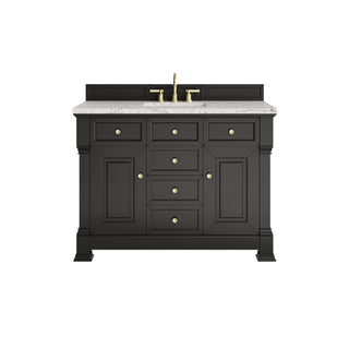 48 Inch Brookfield Freestanding Vanity in Black Onyx / Eternal Jasmine Pearl Top