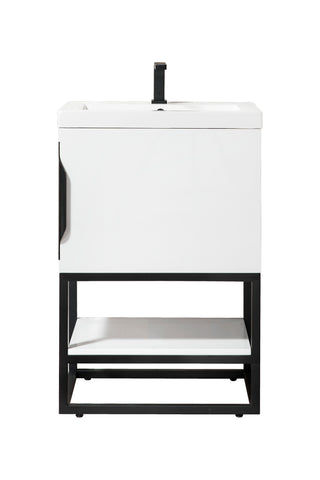 23.625 Inch Columbia Freestanding Vanity in Glossy White / White Glossy Top