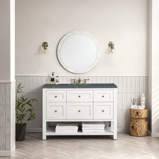 48 Inch Breckenridge Freestanding Vanity in Bright White / Parisien Bleu Top