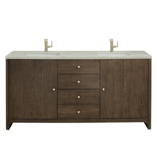 72 Inch Gracyn Freestanding Vanity in Sable / Victorian Silver Top