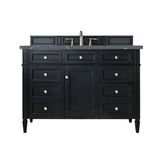48 Inch Brittany Freestanding Vanity in Black Onyx / Parisien Bleu Top