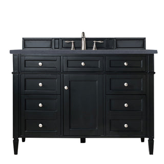 48 Inch Brittany Freestanding Vanity in Black Onyx / Charcoal Soapstone Top