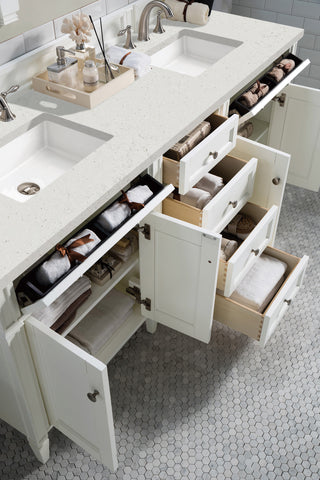 72 Inch Brittany Freestanding Vanity in Bright White / Lime Delight Top