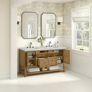 60 Inch Breckenridge Freestanding Vanity in Light Natural Oak / Lime Delight Top