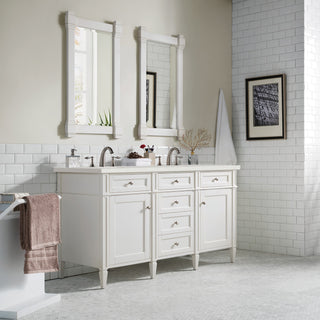 60 Inch Brittany Freestanding Vanity in Bright White / Lime Delight Top