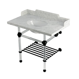 Pemberton 36 Inch Console Sink in Carrara Marble