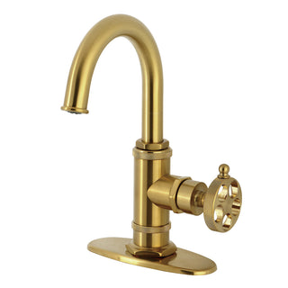 Wendell Single-Hole Bathroom Faucet in Brushed Brass