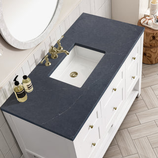 48 Inch Breckenridge Freestanding Vanity in Bright White / Charcoal Soapstone Top