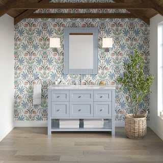 48 Inch Breckenridge Freestanding Vanity in Serenity Blue / Carrara White Top