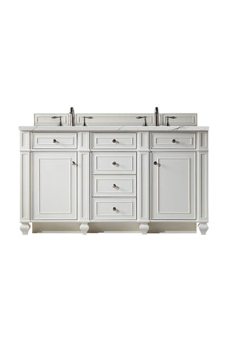 60 Inch Bristol Freestanding Vanity in Bright White / Ethereal Noctis Top