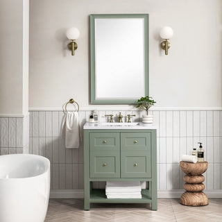30 Inch Breckenridge Freestanding Vanity in Smokey Celadon / White Zeus Top