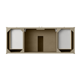 60 Inch Chicago Freestanding Vanity in Walnut Whisper / White Zeus Top
