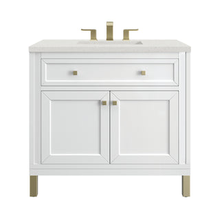 36 Inch Chicago Freestanding Vanity in Glossy White / Lime Delight Top