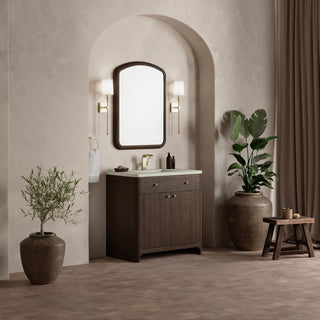 36 Inch Gracyn Freestanding Vanity in Sable / Victorian Silver Top