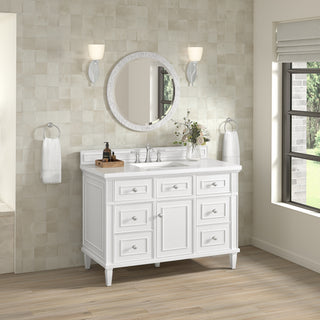 48 Inch Lorelai Freestanding Vanity in Bright White / White Zeus Top