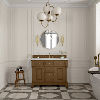 48 Inch Brookfield Freestanding Vanity in Honey Oak / Ethereal Noctis Top