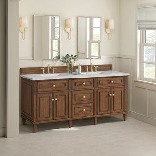72 Inch Lorelai Freestanding Vanity in Mid-Century Walnut / Lime Delight Top