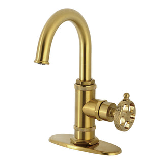 Webb Single-Hole Bathroom Faucet in Brushed Brass