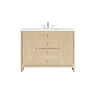 48 Inch Gracyn Freestanding Vanity in Coastal Driftwood / White Zeus Top
