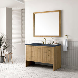 48 Inch Hudson Freestanding Vanity in Light Natural Oak / Charcoal Soapstone Top