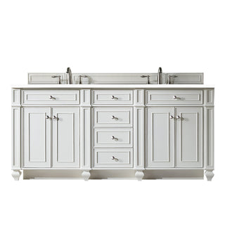 72 Inch Bristol Freestanding Vanity in Bright White / White Zeus Top