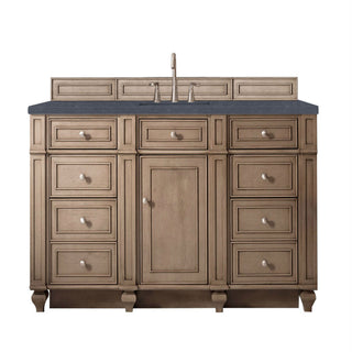 60 Inch Bristol Freestanding Vanity in Whitewashed Walnut / Charcoal Soapstone Top