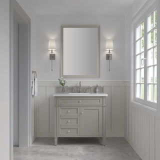 36 Inch Brittany Freestanding Vanity in Urban Gray / White Zeus Top